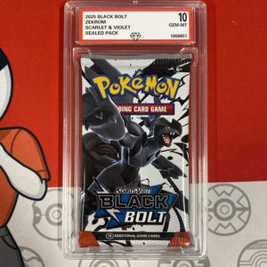 Graded 10 2025 Black Bolt Zekrom Art Sealed Booster Cards Pack