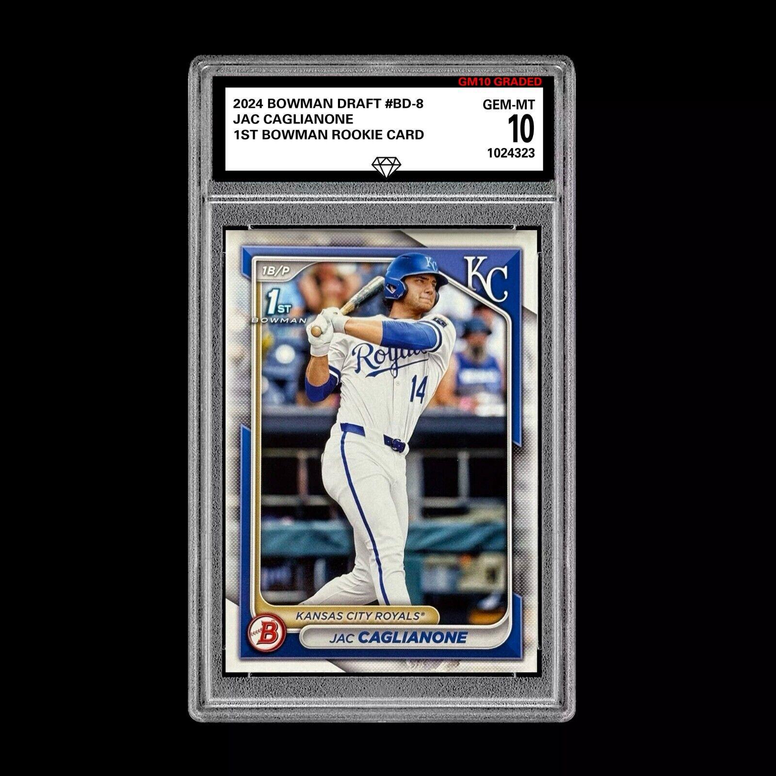 Graded 10 Jac Caglianone 2024 1st Bowman BD-8 GEM Mint Rookie Card 