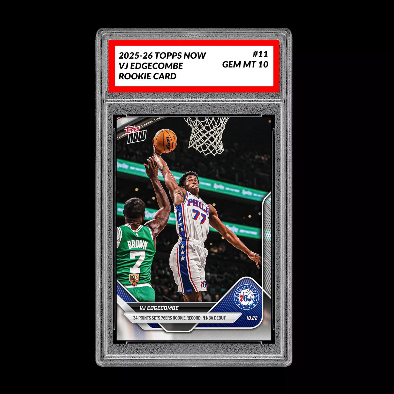 Graded 10 Vj Edgecombe Rc Rookie Card 2025-26 Topps Now 19 
