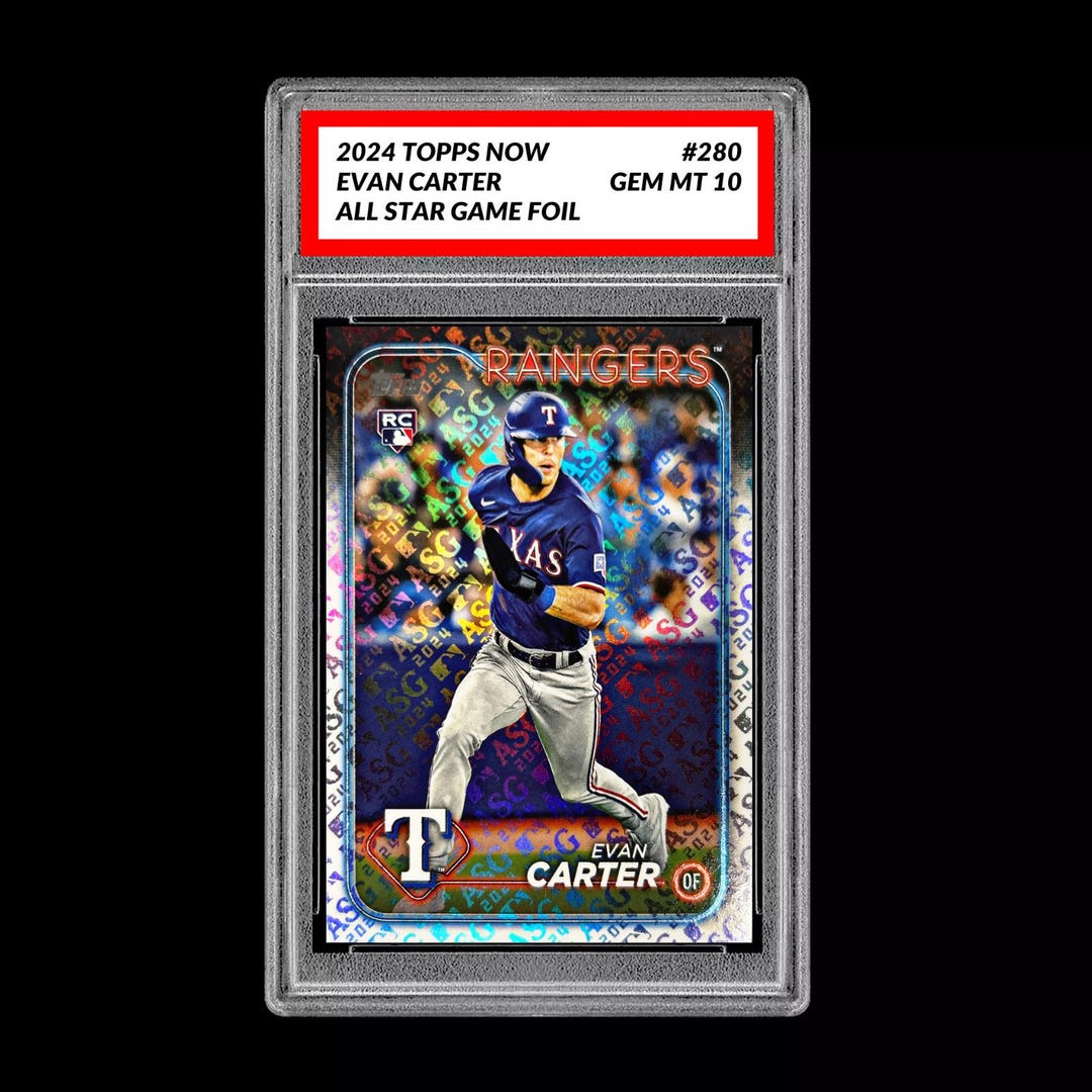 Graded 10 Evan Carter 2024 Topps 280 RC Rookie Card All Star Game