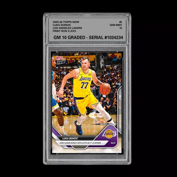 Graded 10 Luka Doncic 5 2025-26 Topps Now Basketball Lakers - Etsy