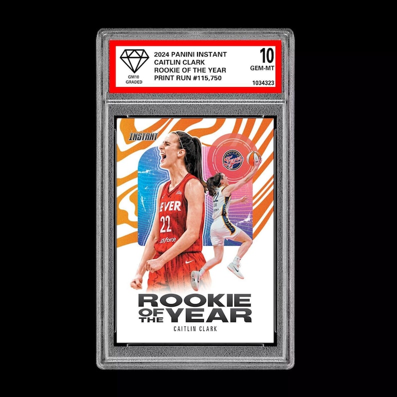 Tarjeta Panini Instant CCroy RC de Caitlin Clark, Novata del Año 2024, calificada en 10.º lugar imagen 1