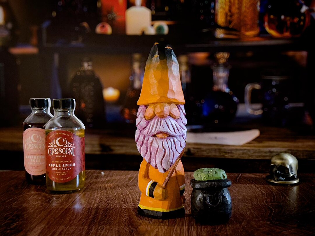 Hand Carved Candy Corn Wizard Halloween Gnome Decor - Etsy