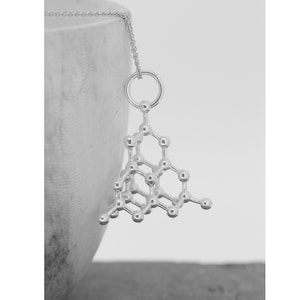 3D Diamond Molecule / Chemistry / Sterling Silver / Molecule Necklace / Science Jewellery / Atoms / Scientific / Large Pendant / Trace Chain