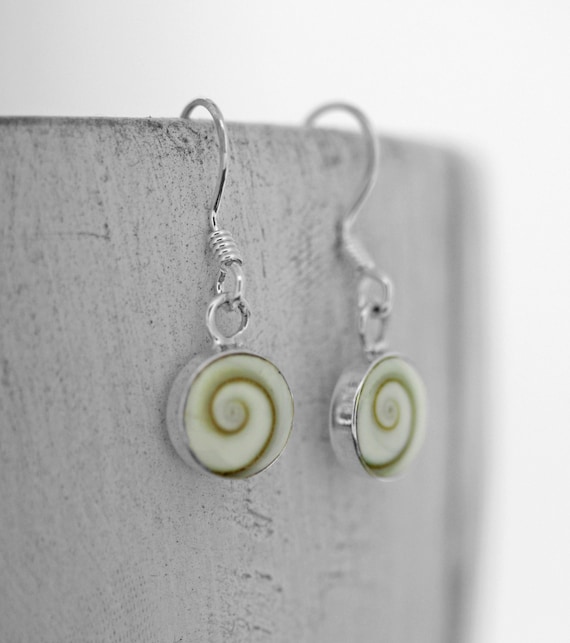 Round Shell Earrings Shiva Eye Earrings Shiva Eye Drop