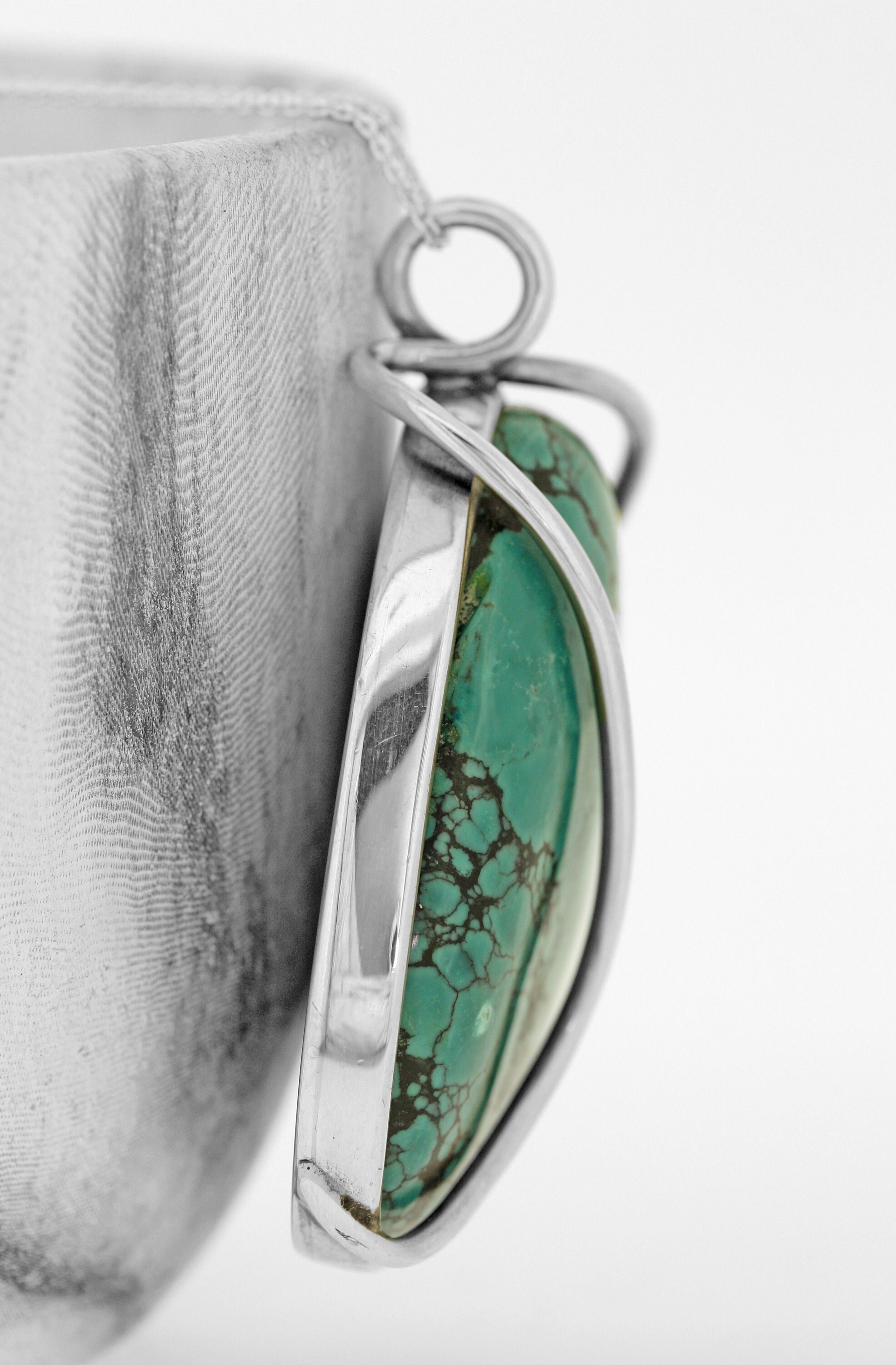 Bespoke Triangle Turquoise Pendant / Bright Turquoise