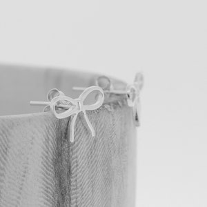 Bow studs / Sterling Silver bow earrings / Valentines / Galentines / Ribbon earrings / Present Bow / First earrings /