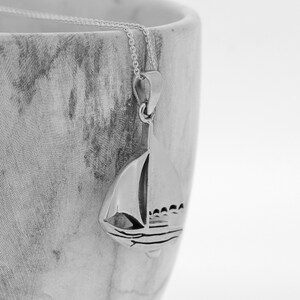 Sterling Silver Yacht Necklace: Minimalist Nautical Jewelry