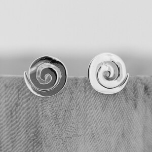 Sterling Silver Swirl Stud Earrings: Catherine Wheel Design