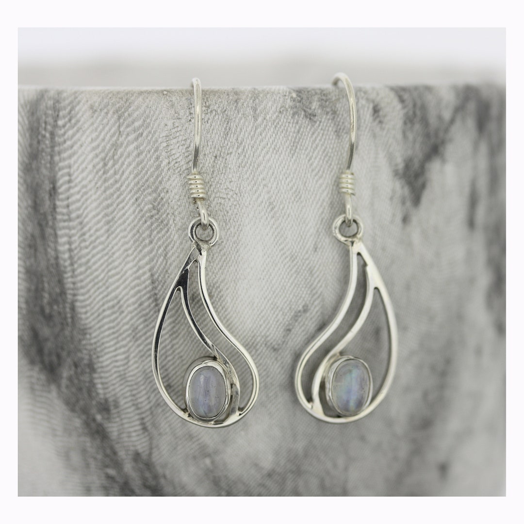 Rainbow Moonstone Drop Earrings main image 1