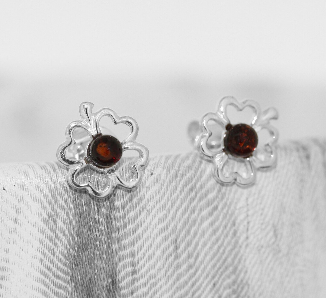 Boucles D'oreilles Trèfle Femme Boucles D'oreilles Pendantes Trèfle à 4 Feuilles En Argent 925 - NEUF Sans Emballage Bague Fleur