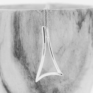 Sterling Silver Triangle Statement Necklace: Minimalist Geometric Jewelry