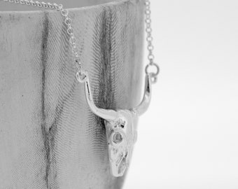 Sterling Silver Highland Cow Necklace: Scottish Jewelry