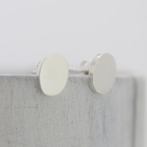 Sterling Silver Oval Stud Earrings: Simple Everyday Wear