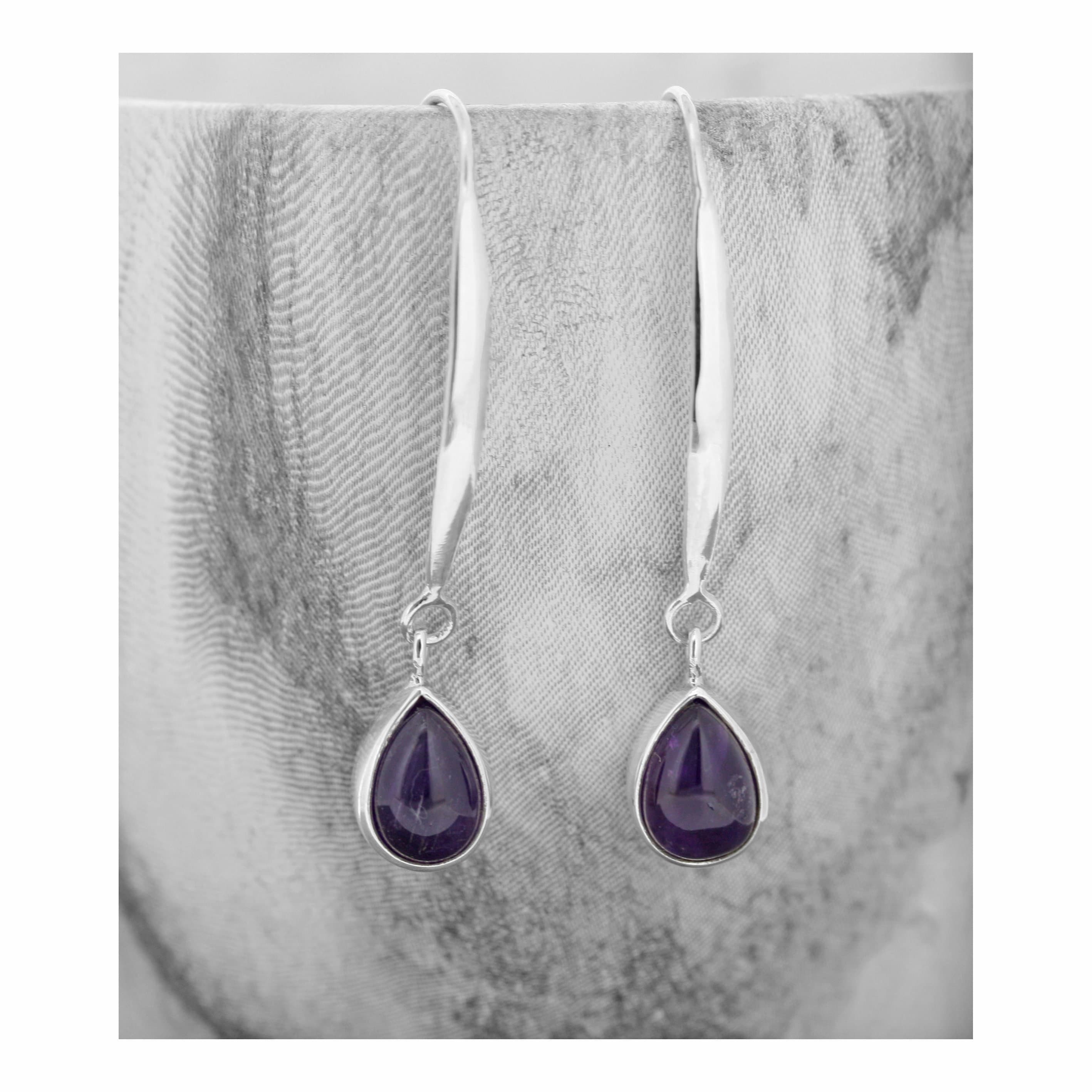 Amethyst teardrop earrings deals
