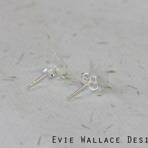 Bramble leaf earrings / Leaf Studs / Nature / Blackberry leaf / Silver earrings / Silver leaf studs / Little studs / 3 Pointed Leaf image 7