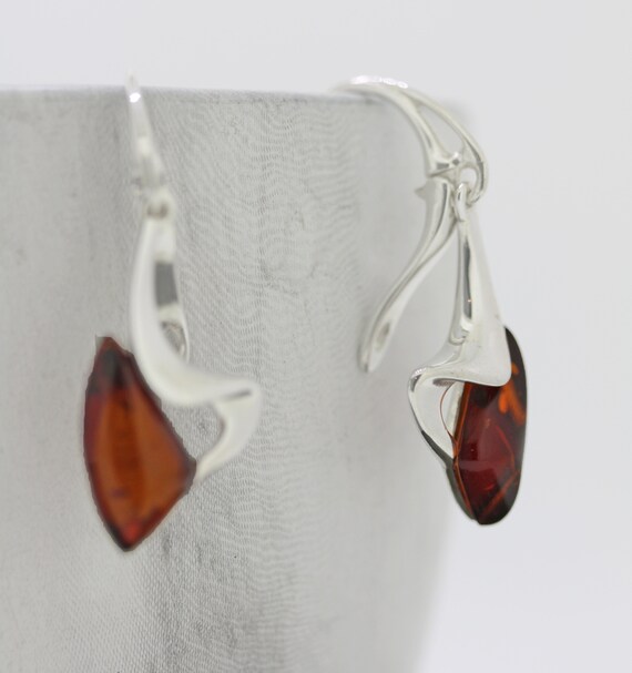 Cherry Amber Triangle Studs Cherry Amber Triangle Studs
