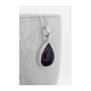 Teardrop Amethyst Necklace / Amethyst Pendant / Sterling Silver Amethyst Necklace / Purple Pendant / Purple Necklace / February Birthstone