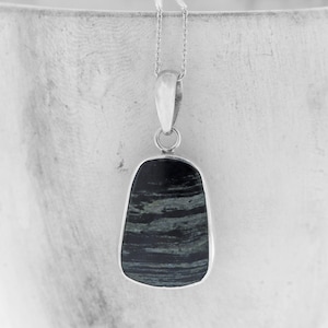 Unusual Agate Pendant / Agate / Sterling Silver/ Natural Stone / Sterling Silver / Trace Chain / Mottled Stone / Agate Necklace