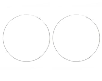 Sterling Silver hoops / 1.5mm 2mm  wide hoops / Sterling Silver / Thin hoop earrings / hoop earrings 70MM / 60MM / 50MM / 40MM / 30MM / 20MM