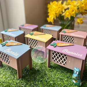 Personalised Easter Bunny Hutch. Easter Rabbit Hutch.