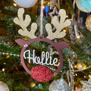 Personalised Reindeer Christmas Tree Baubles