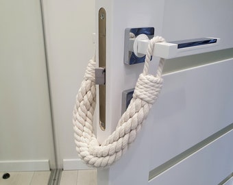 Door Stopper White Cotton Rope..Door Animal Stopper..Industrial holdbacks..Five Rope Twist