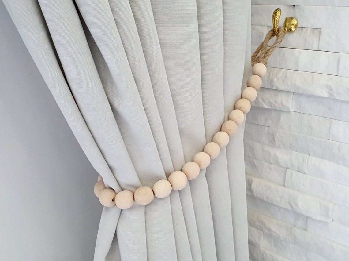 Cortinas de cuentas de madera de corbata Diseños de cortinas | Etsy