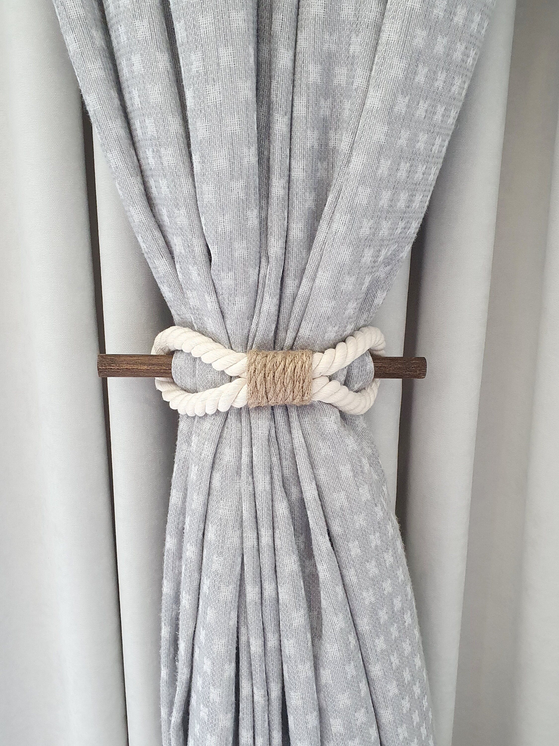 Curtain Tiebacks White Tie Curtains Wood Pin Decor Etsy