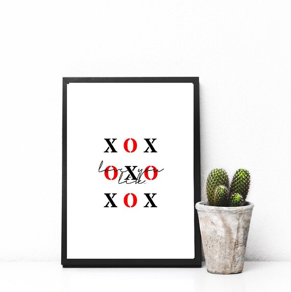 Love You Like Xo Citation Physical Print Home Decor Wall Etsy