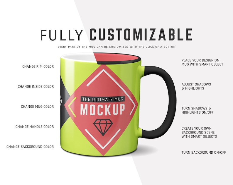 Download 11 oz Full Wrap Mug Mockup Blanks 11oz Coffee Mug Mockup ...