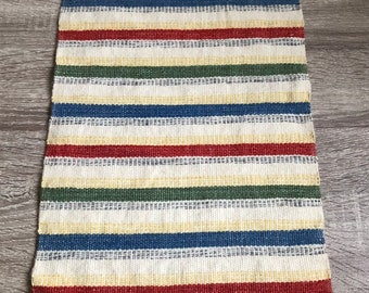 Handwoven table runner with stripes / handmade Swedish table decor