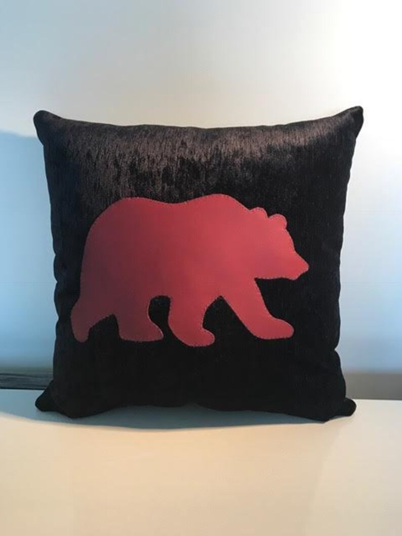 Handmade Adirondack Bear Themed Throw Pillow 15 X 15 Front Etsy