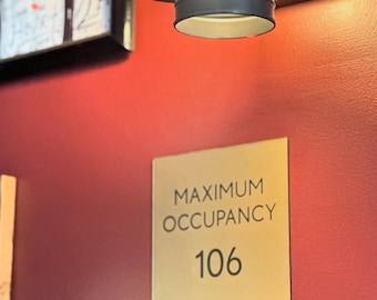 Maximum Occupancy Sign |3m Adhesive Backing | Building Inspection Signage