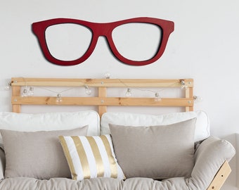 Giant Eye Glasses Cutout | Back to School Teacher Gift | Wood Wall Hanging Library Decor | Classroom Book Present | Chic Office Decorations