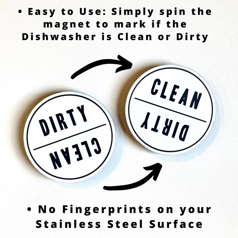 Clean Dirty Dishwasher Reversible Kitchen Organizing Etsy
