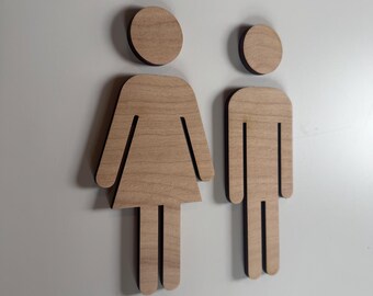Bathroom Icons 3M Adhesive Tape Backing with Mounting Template