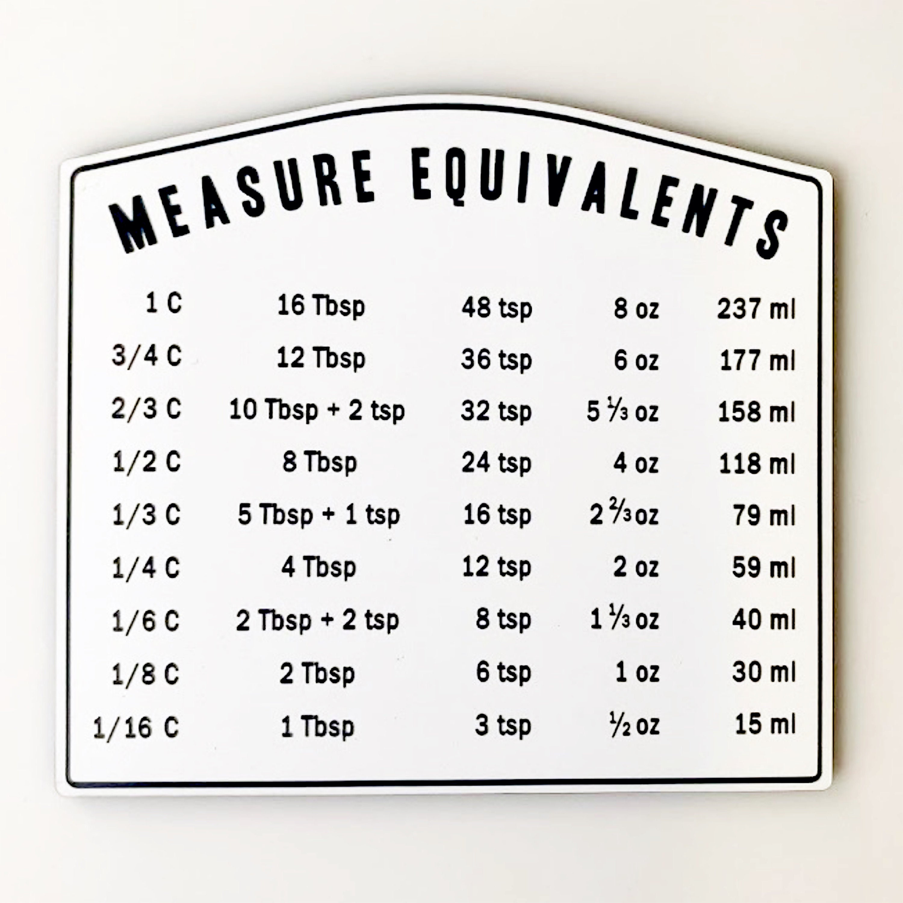  Kitchen Conversion Chart Magnet - Extra Large Easy to