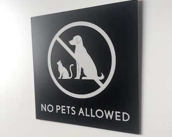 No Pets Allowed Sign: Sign 6x6” Adhesive Backing | Brewery Restaurant Cafe Vinyard Winery Signage