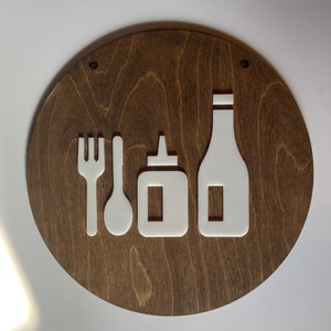 Condiment Icons Restaurant BUSINESS Sign | Custom Cafe COFFEE SHOP Bakery Ice Cream Stand Display
