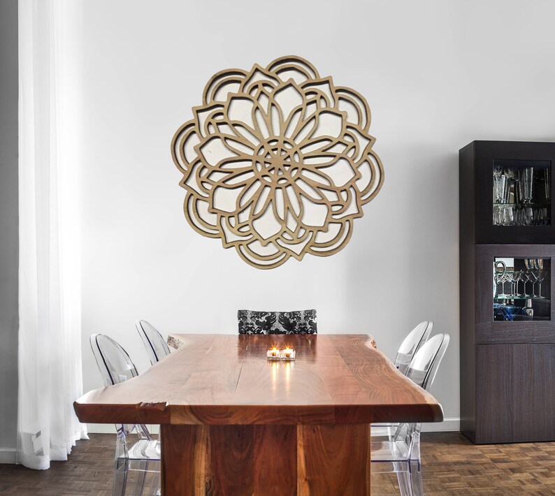 Mandala Wooden Cutout Wall Hanging Laser Cut Wall Decor Etsy