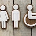 Bathroom Icon Men's Women's Rustic Coffee Shop Wood & Acrylic Office Restaurant Restroom Signs ...