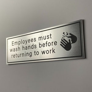Employees Must Wash Hands Sign | Cafe Restaurant Bathroom