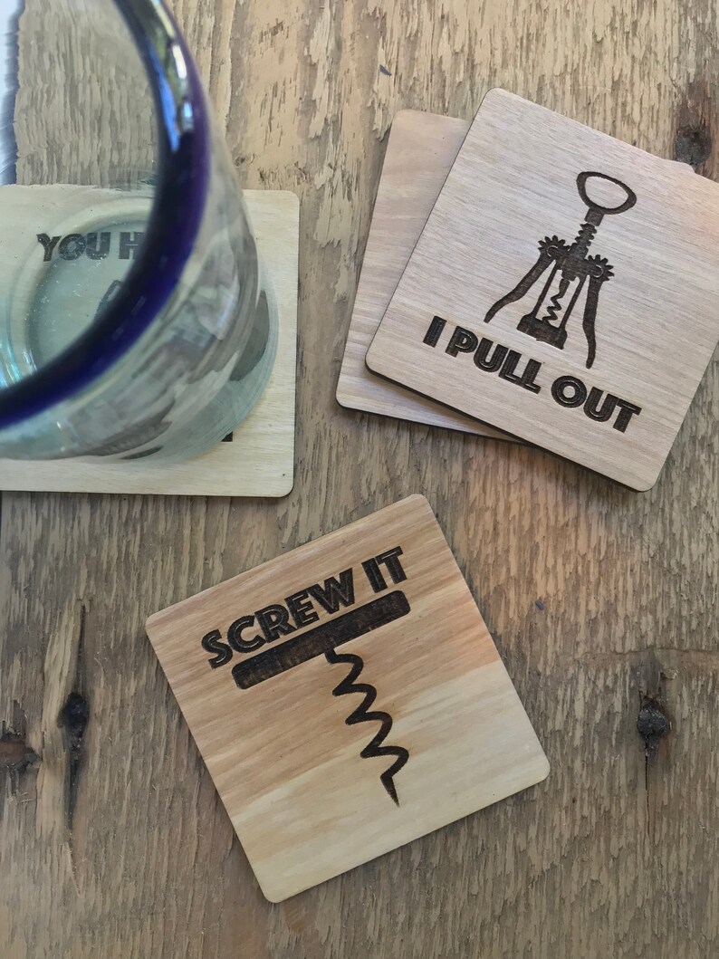 Wein Untersetzer Set von 4 Holz Getränkehalter Erwachsene