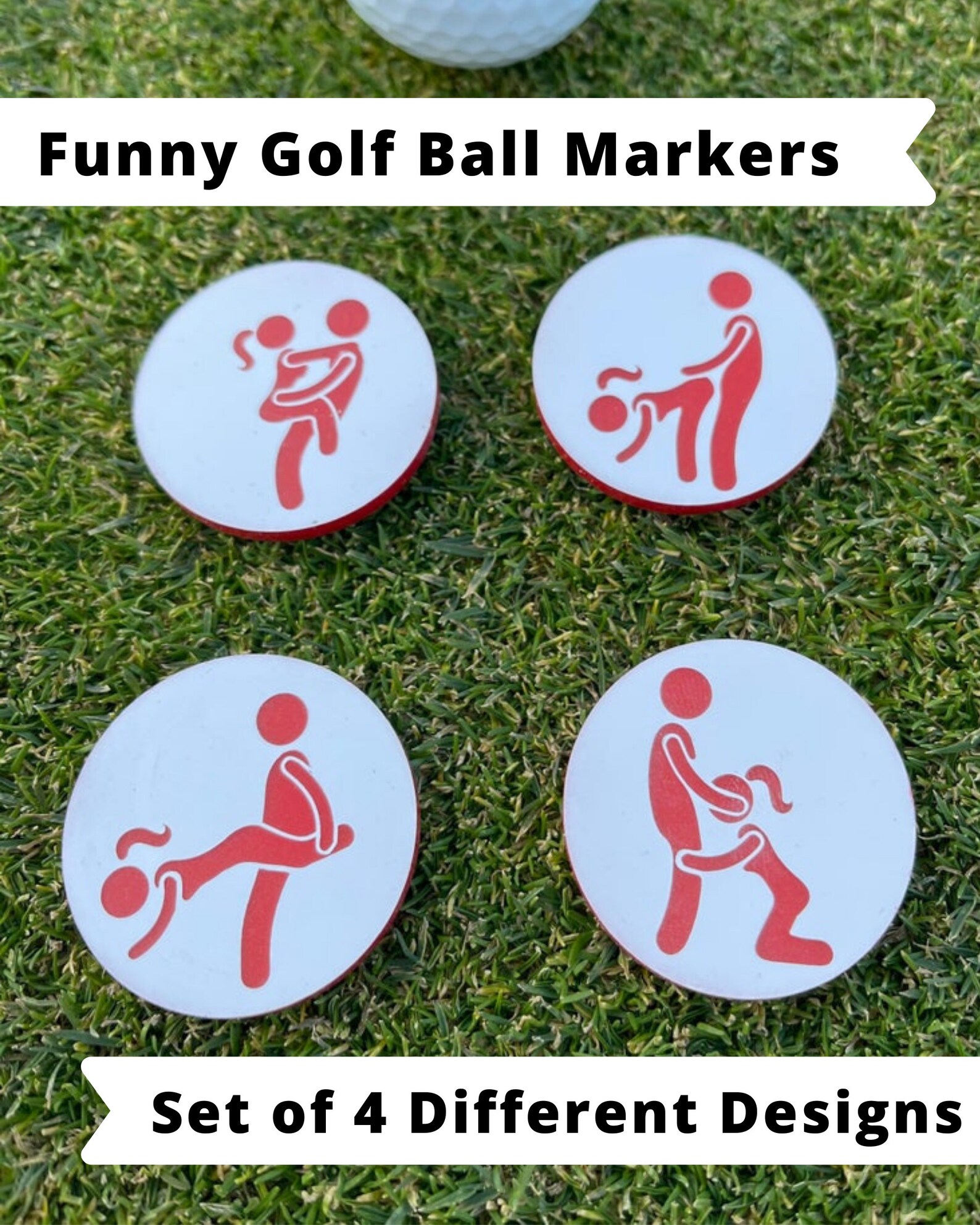 Golf Ball Markers Adult Humor Set of 4 Dirty Gift for Golfer Etsy