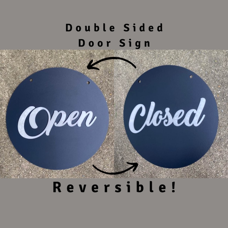 Open Closed Double Sided Business Door Sign Indoor Outdoor | Etsy