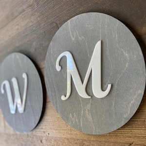 Womens Mens Unisex Office Cafe Restroom Signs | Modern Acrylic Coffee Shop Business Handicap Bathroom  | Rustic Wood | 9 x 9 &quot;