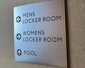 Custom Text Directory Sign | Engraved Acrylic with Adhesive Backing | Hotel Office Gym Signage