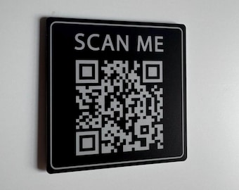 Custom QR Code Social Media Window Sign for Business | Ice Cream Shop Food Truck Menu Indoor Outdoor UV Stable | Venmo Facebook Instagram