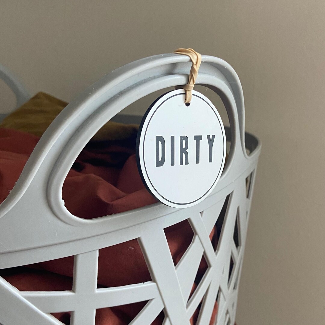 Clean & Dirty Laundry Basket Labels | Hamper Basket Tag